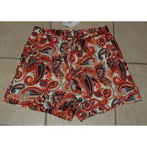 NEW NWT Multicolored Paisley Sz XL Pull On ZOE Shorts Side Pockets KYLIE PAIGE